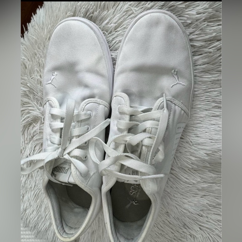 Puma Classic White Canvas Sneakers